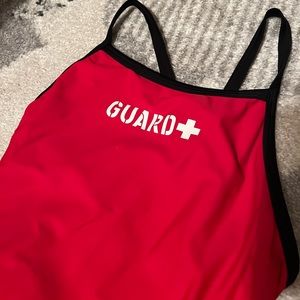 Red Lifeguard swim suit